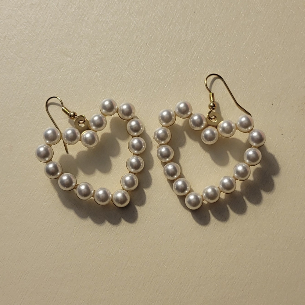 Pearl Heart Earrings